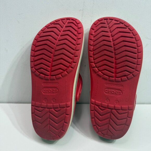 Crocs Unisex M7/W9 Red Clog Slip On Comfort Shoes Footwear - Picture 5 of 6